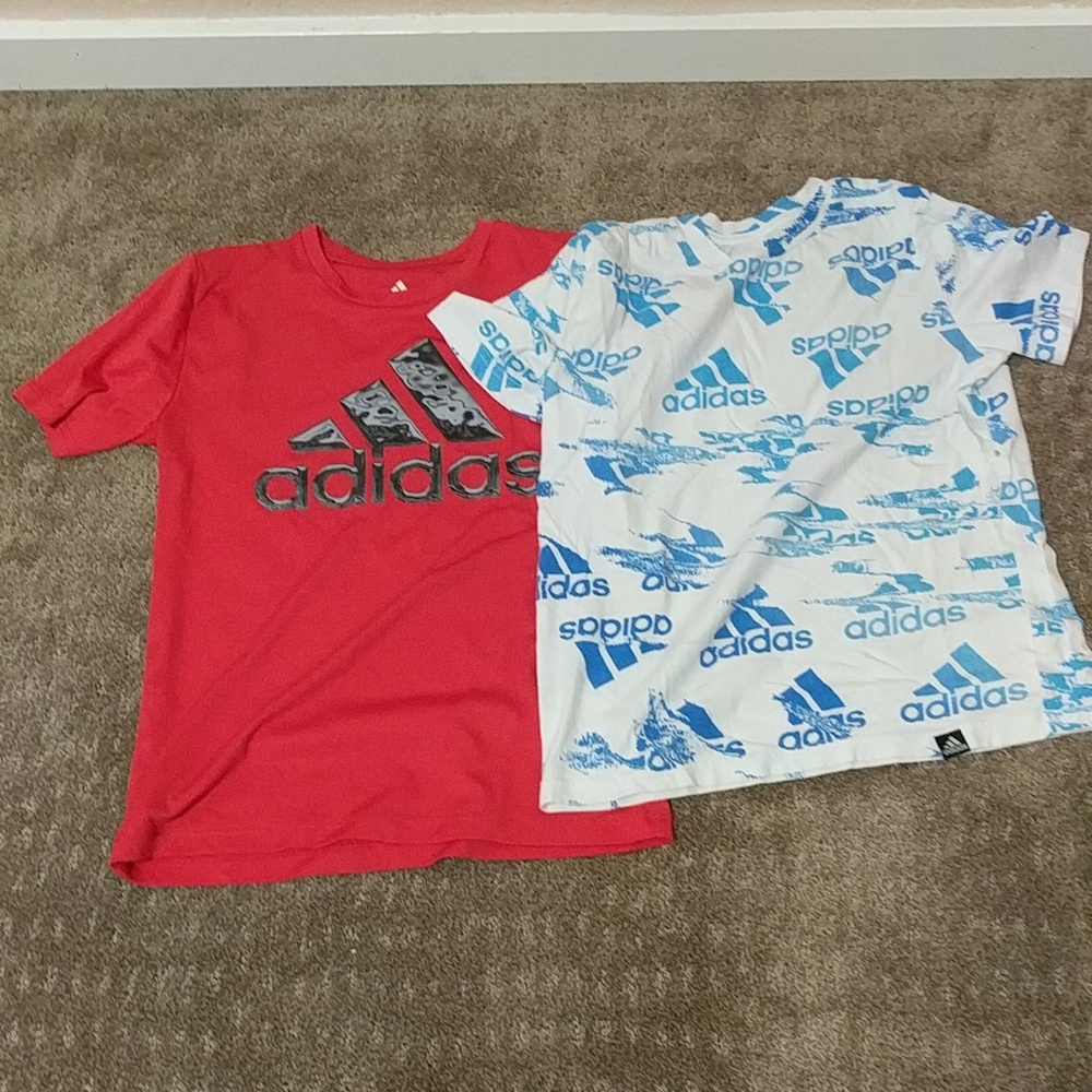 Adidas shirts pack of two, size youth small.
